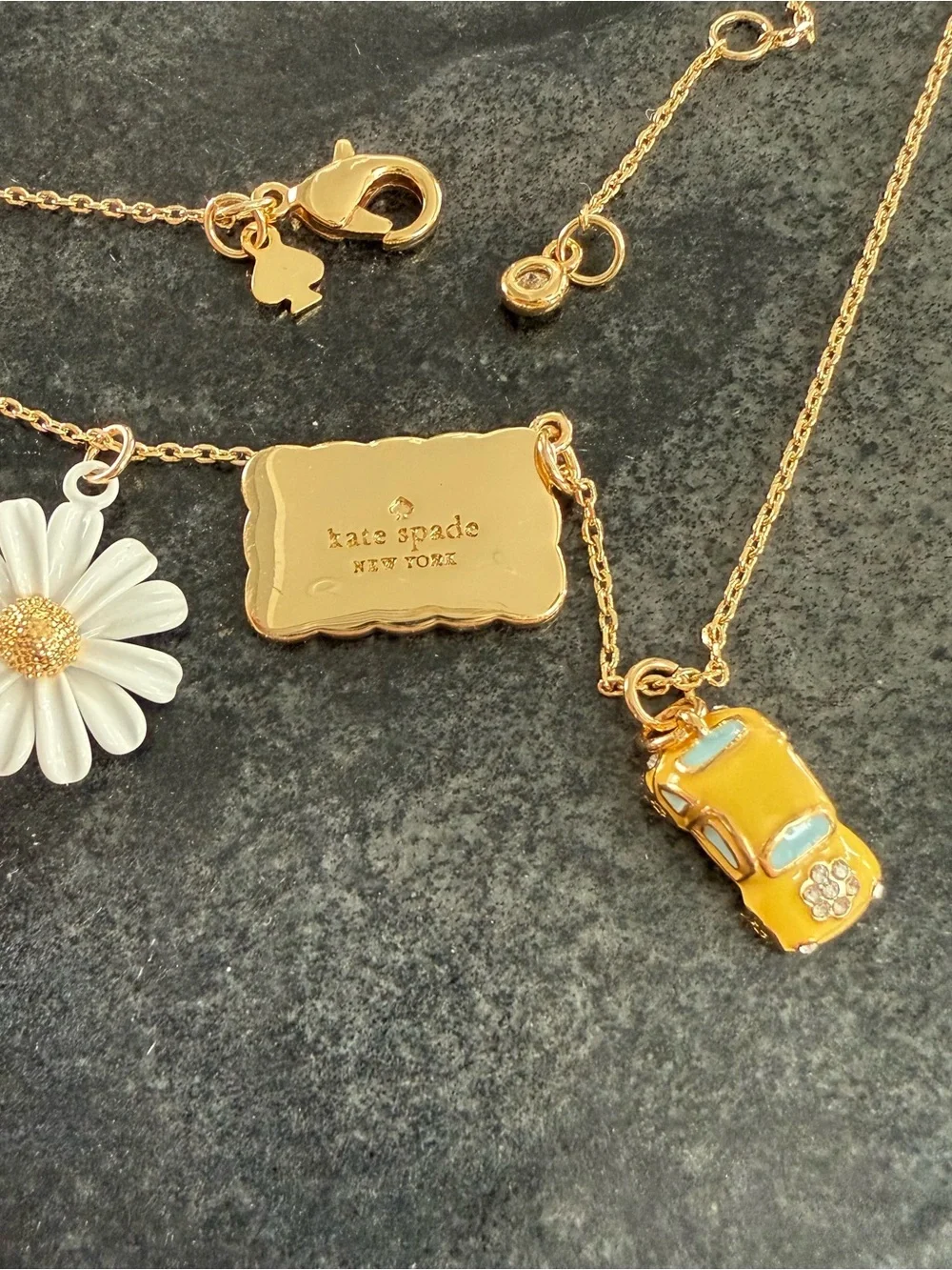 Kate Spade Gold Tone Girls Trip Charm Necklace